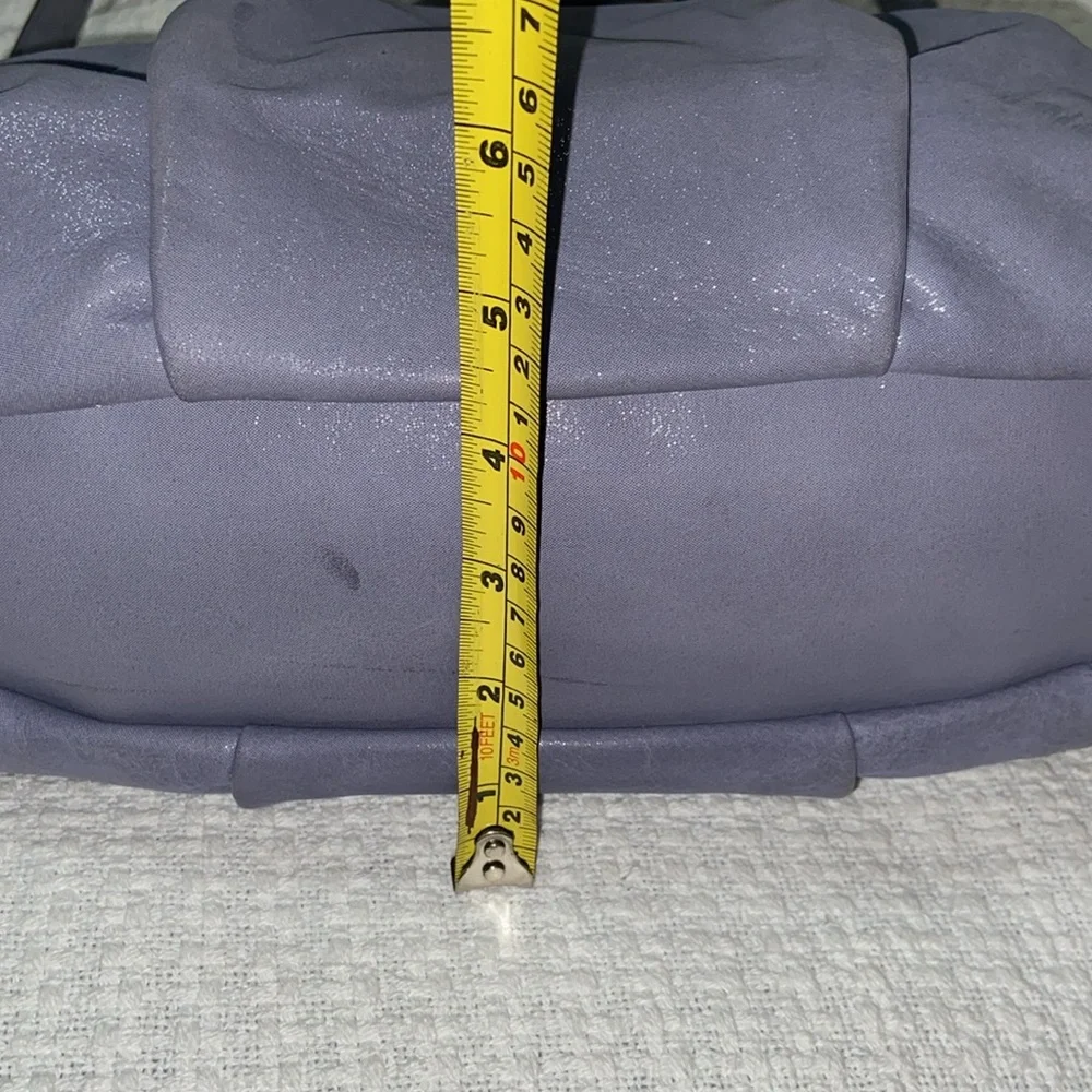 Coach Madison Pleated Leather Sophia Hobo Shimmer Slate Blue-Grey - F22563 bag